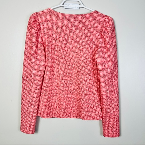 FRNCH PARIS Pink Jael Ruffle Should Crew Neck Long Sleeve Top  Women size S - Picture 16 of 16